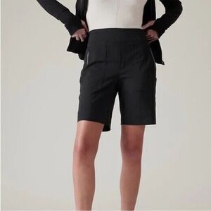 Athleta Trekkie‎ North High Rise Bermuda Shorts Black Size 14 Walking Shorts